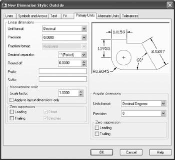 Dimension Style Primary Units Tab Globalspec