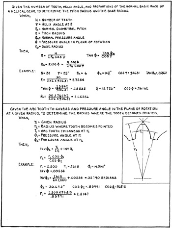 Helical Gear Formulas