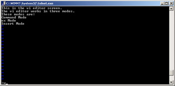 This figure shows the vi editor window with the command for saving a file.