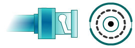 The figure illustrates a cross-section view of a BNC connector.