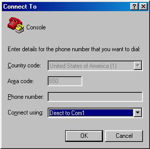 This figure illustrates the Connect To dialog box.