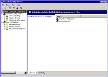  This figure shows the Computer Configuration and User Configuration options in the GPO Editor.
