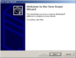  This figure shows the first screen of the New Scope Wizard.