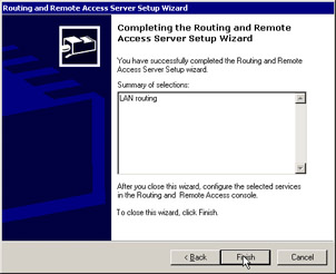  This figure shows that RRAS is configured for LAN routing.