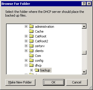 This figure shows the location of the backup folder.