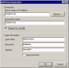  This figure shows the IP address of the server and the user name and password to log on to the server.