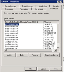  This figure shows the Fully Qualified Domain Name (FQDN) of DNS name servers on a network. A FQDN is a DNS domain name that helps to locate the exact position of a domain in the domain namespace hierarchy.