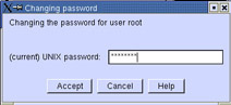 This figure shows the Changing password window.