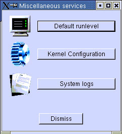 This figure shows the Miscellaneous services window.