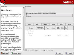  This figure shows the various options such as New, Edit, and Delete on the Partitioning screen.